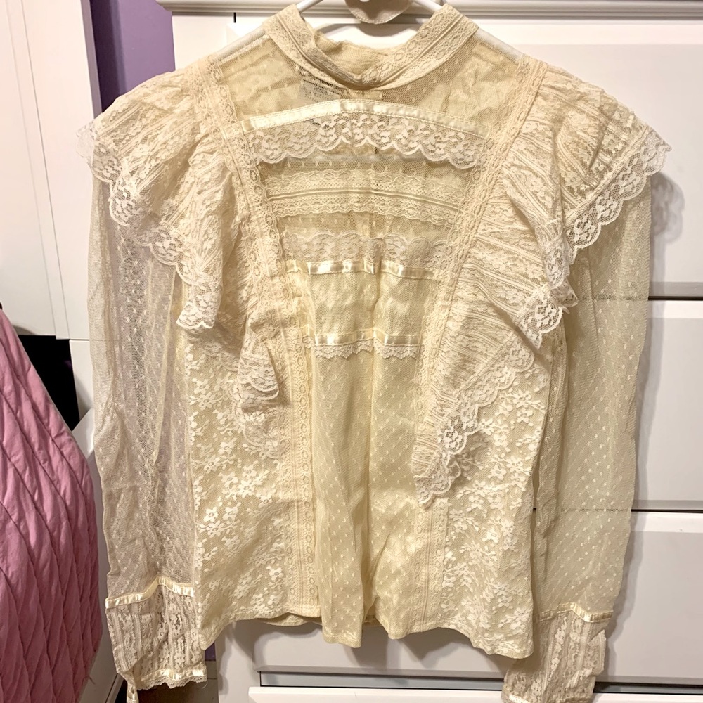 Gunne sax Victorian vintage lace blouse